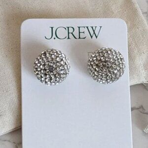 💫✨J‎ Crew Crystal ball earrings - SILVER💫✨